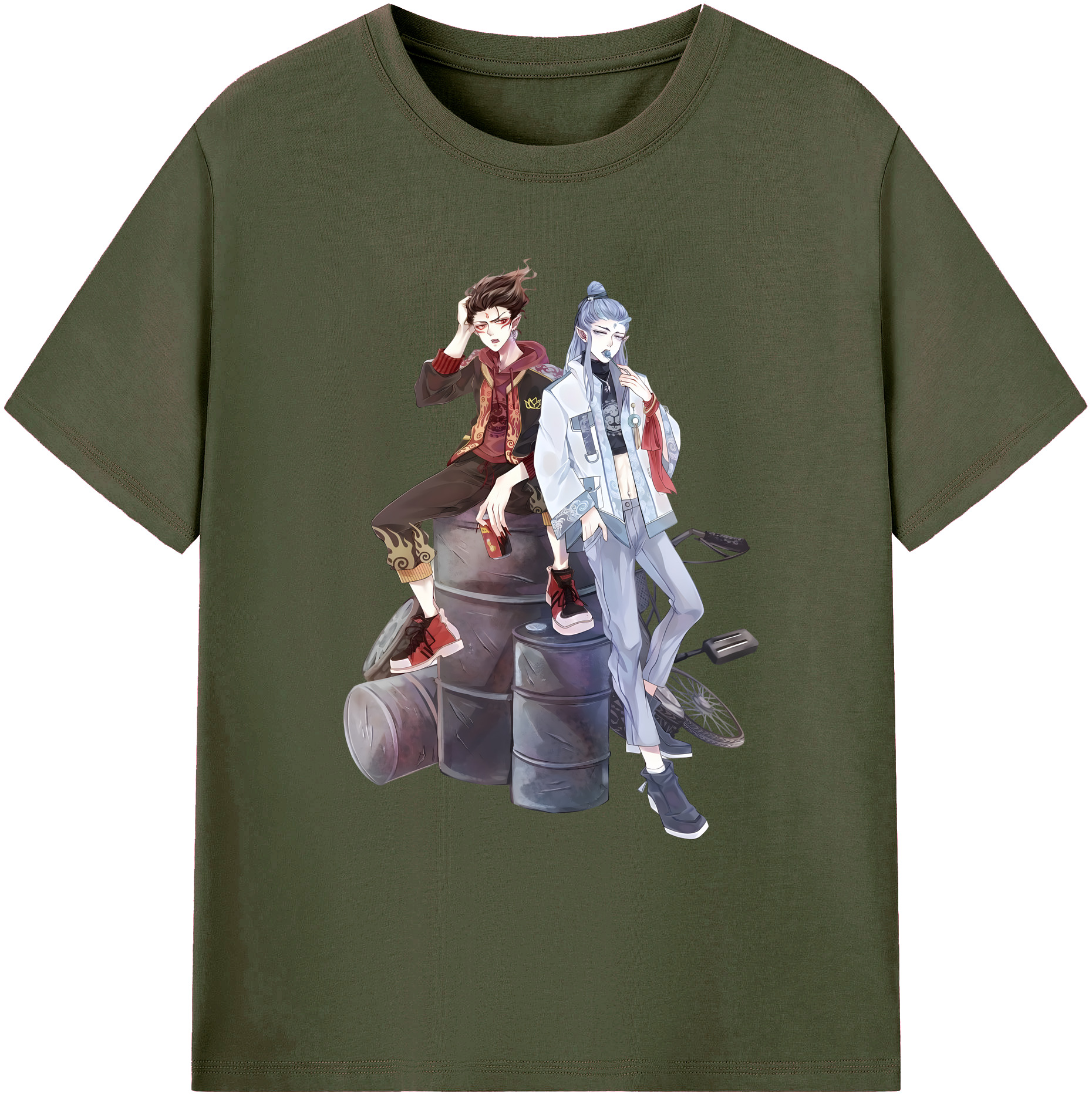 （画像用） Ne Zha 2 ナタ 魔童の大暴れ 綿100％ メンズ半袖Tシャツ｜肌触りやわらか＆通気性